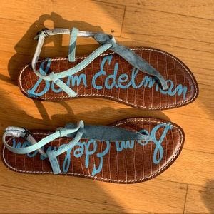 Sam Edelman ankle strap dyed cow hair sandals